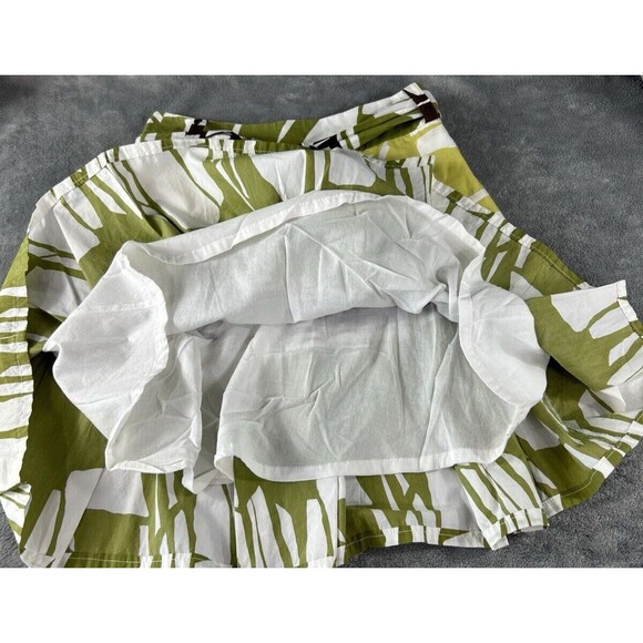 Talbots Petites 2 Pleated Native Batik Flare Skirt Tie Belt Boho Skater Lined - Picture 9 of 13